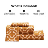 100% Cotton Flannel Bed Sheet Set Trellis Deep Pocket