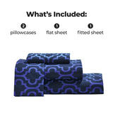 100% Cotton Flannel Bed Sheet Set Trellis Deep Pocket