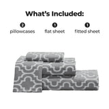 100% Cotton Flannel Bed Sheet Set Trellis Deep Pocket