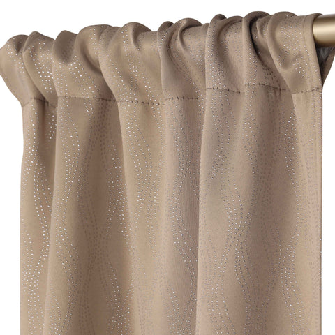 Blackout Window Curtains Zuri Textured Waves Room Darkening Set of 2
