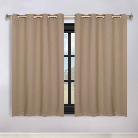 Blackout Window Curtains Zuri Textured Waves Room Darkening Set of 2