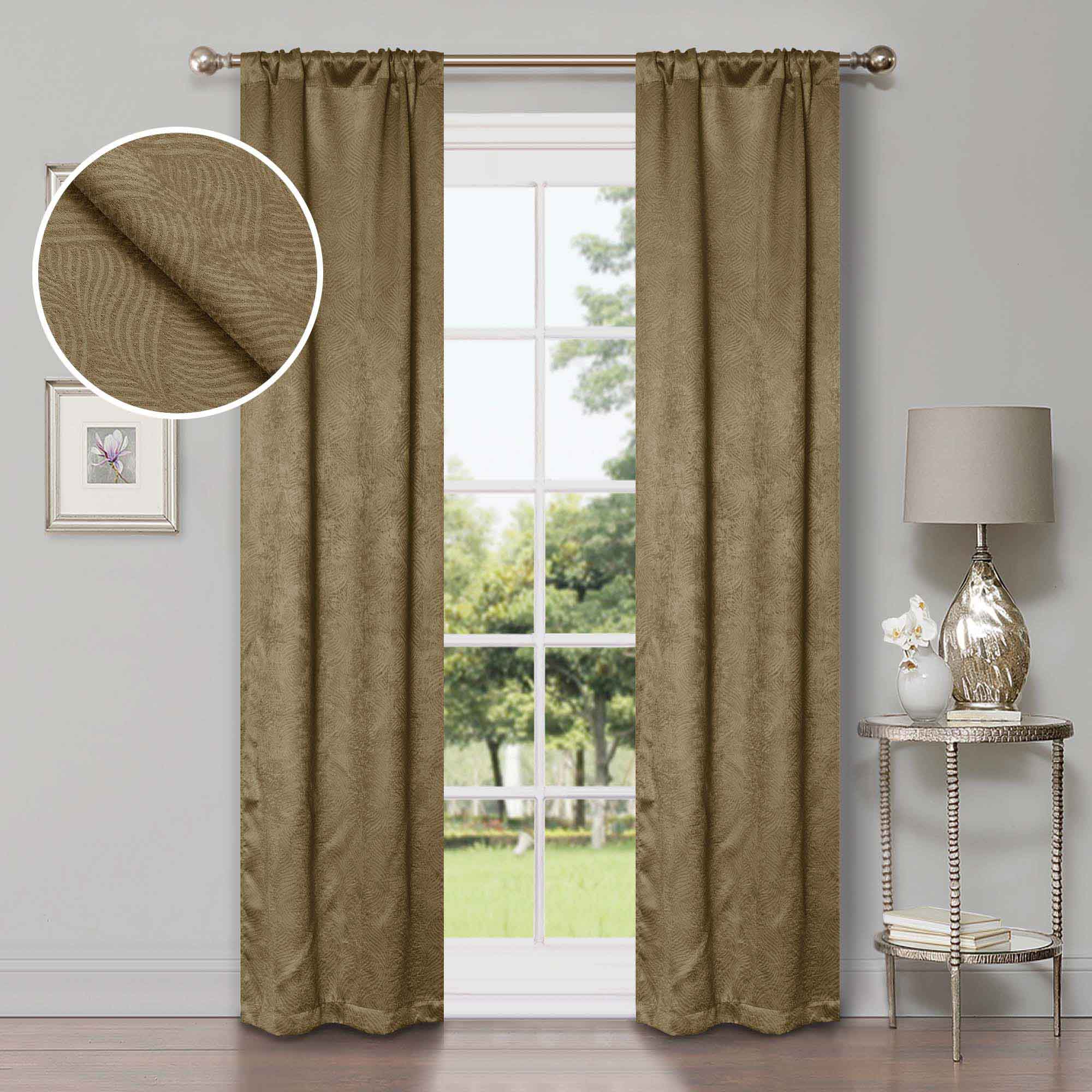 Waverly Geometric Washable Room Darkening Blackout Curtains, Set of 2