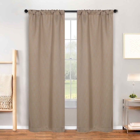 Blackout Window Curtains Zuri Textured Waves Room Darkening Set of 2