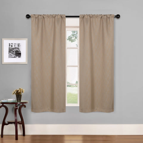 Blackout Window Curtains Zuri Textured Waves Room Darkening Set of 2