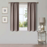 Solid Room Darkening Rod Pocket Blackout Curtain Panels, Set of 2