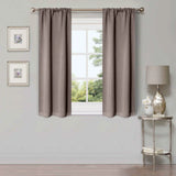 Solid Room Darkening Rod Pocket Blackout Curtain Panels, Set of 2