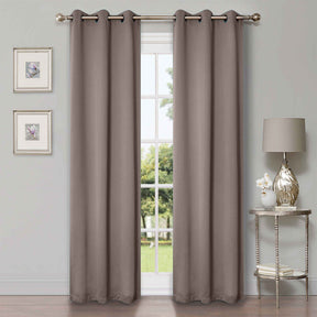 Classic Modern Solid Room Darkening Blackout Curtain Panels, Set of 2