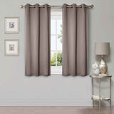 Classic Modern Solid Room Darkening Blackout Curtain Panels, Set of 2