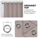 Classic Modern Solid Room Darkening Blackout Curtain Panels, Set of 2