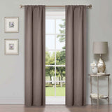 Solid Room Darkening Rod Pocket Blackout Curtain Panels, Set of 2