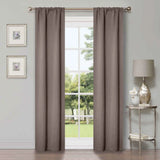 Solid Room Darkening Rod Pocket Blackout Curtain Panels, Set of 2