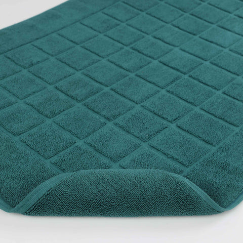 Nora Cotton Thick Solid Checkered Washable Bath Mat Set of 2