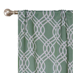Ribbon Trellis Washable Room Darkening Blackout Curtains, Set of 2
