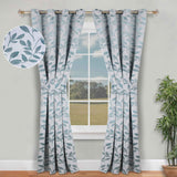 Leaves Room Darkening Washable Blackout Curtain Panels, Set of 2