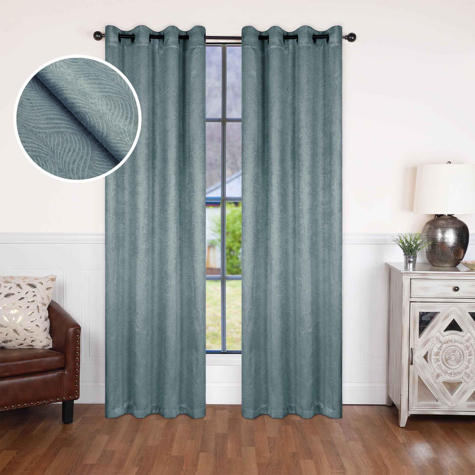 Waverly Geometric Washable Room Darkening Blackout Curtains, Set of 2
