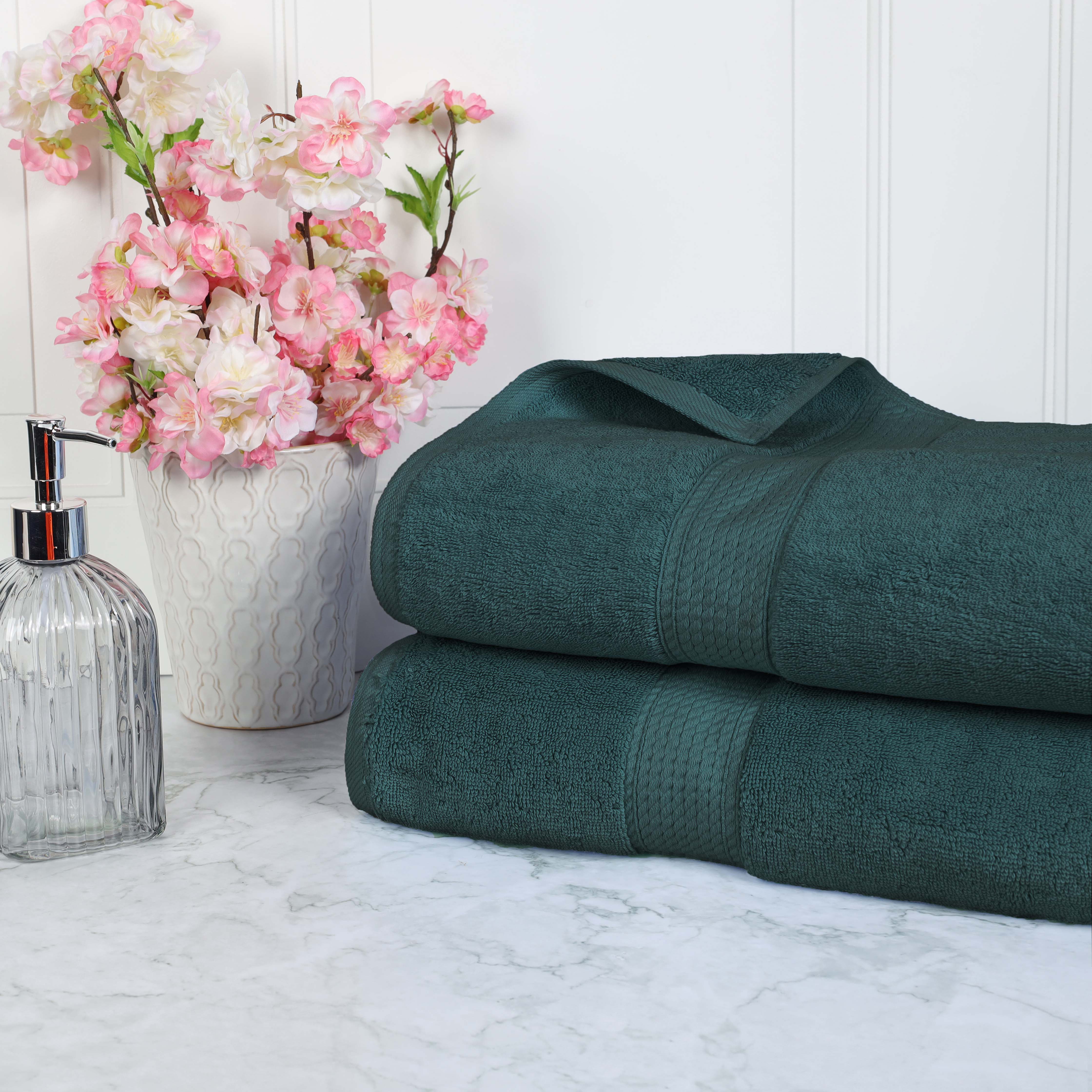 Madison Egyptian Cotton Plush Thick Absorbent Bath Sheet Set of 2