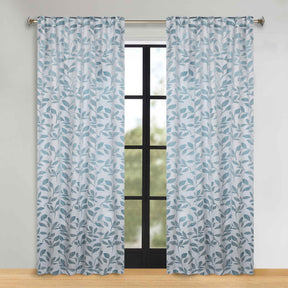 Leaves Room Darkening Back Tabs Blackout Curtain Panels, Set of 2