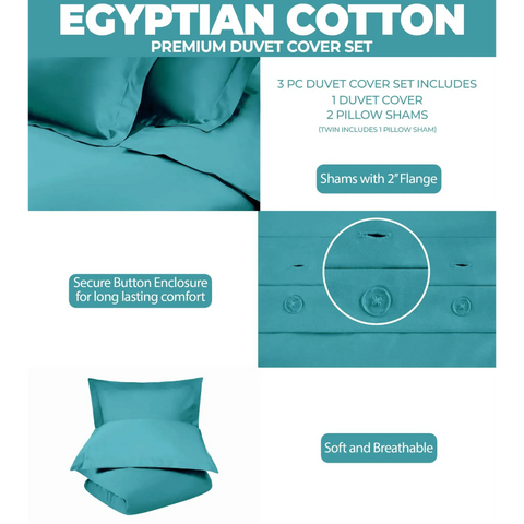 400 Thread Count Egyptian Cotton Solid Duvet Cover