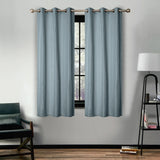 Linen Pattern Washable Room Darkening Blackout Curtains, Set of 2