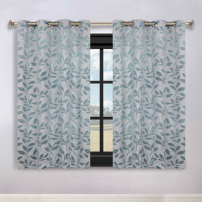 Leaves Room Darkening Washable Blackout Curtain Panels, Set of 2
