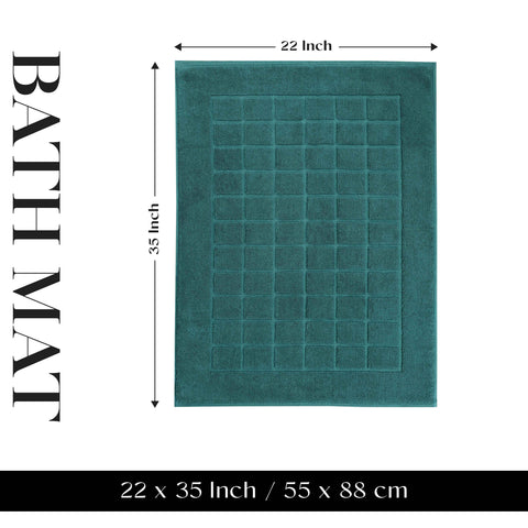 Nora Cotton Thick Solid Checkered Washable Bath Mat Set of 2