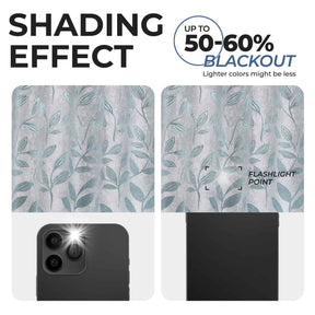 Leaves Room Darkening Washable Blackout Curtain Panels, Set of 2