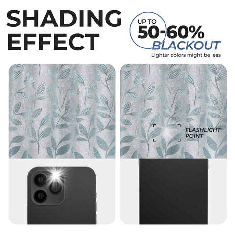 Leaves Room Darkening Washable Blackout Curtain Panels, Set of 2