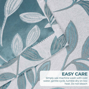 Leaves Room Darkening Washable Blackout Curtain Panels, Set of 2
