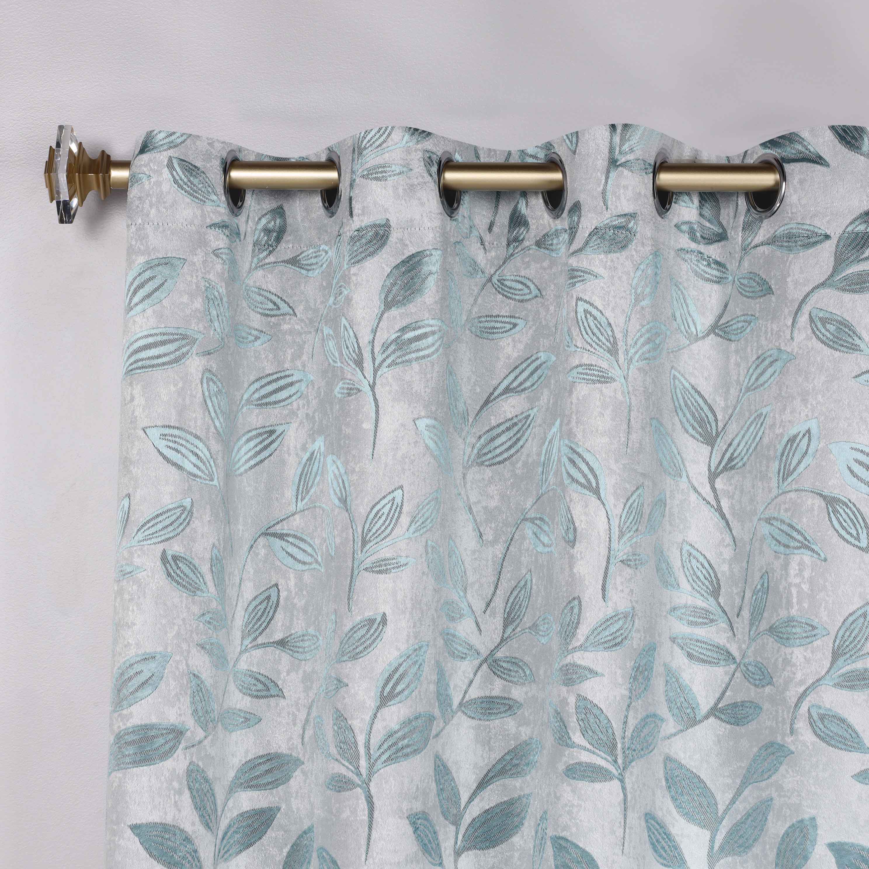 Leaves Room Darkening Washable Blackout Curtain Panels, Set of 2