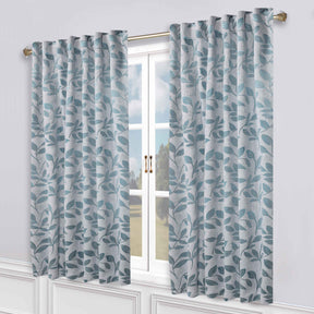 Leaves Room Darkening Back Tabs Blackout Curtain Panels, Set of 2