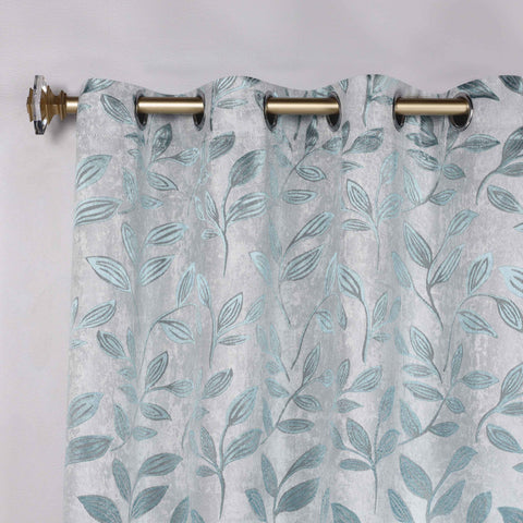 Leaves Room Darkening Washable Blackout Curtain Panels, Set of 2