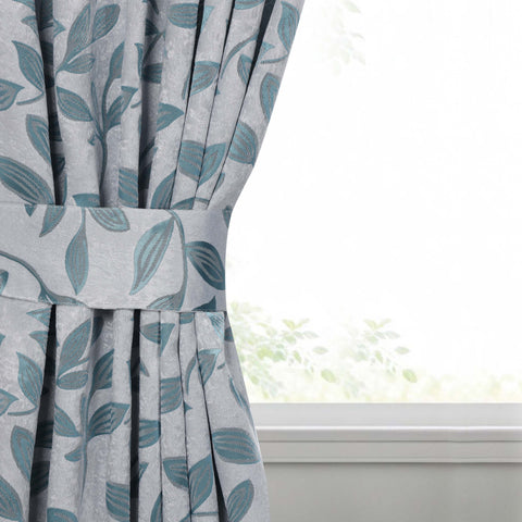 Blackout Window Curtains Leaves Pattern Room Darkening Set of 2