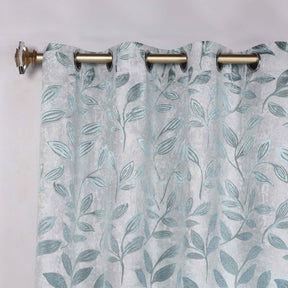 Leaves Room Darkening Washable Blackout Curtain Panels, Set of 2