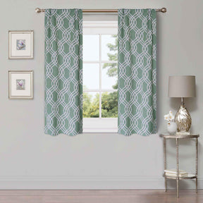 Ribbon Trellis Washable Room Darkening Blackout Curtains, Set of 2