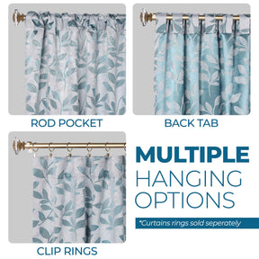Leaves Room Darkening Back Tabs Blackout Curtain Panels, Set of 2