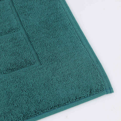 Nora Cotton Thick Solid Checkered Washable Bath Mat Set of 2