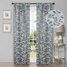 Leaves Room Darkening Washable Blackout Curtain Panels, Set of 2