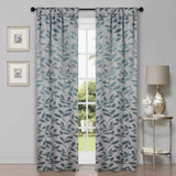 Leaves Room Darkening Washable Blackout Curtain Panels, Set of 2