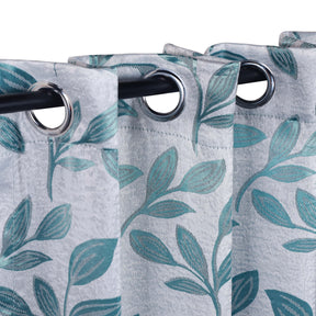 Leaves Machine Washable Room Darkening Blackout Curtains 4 Pieces