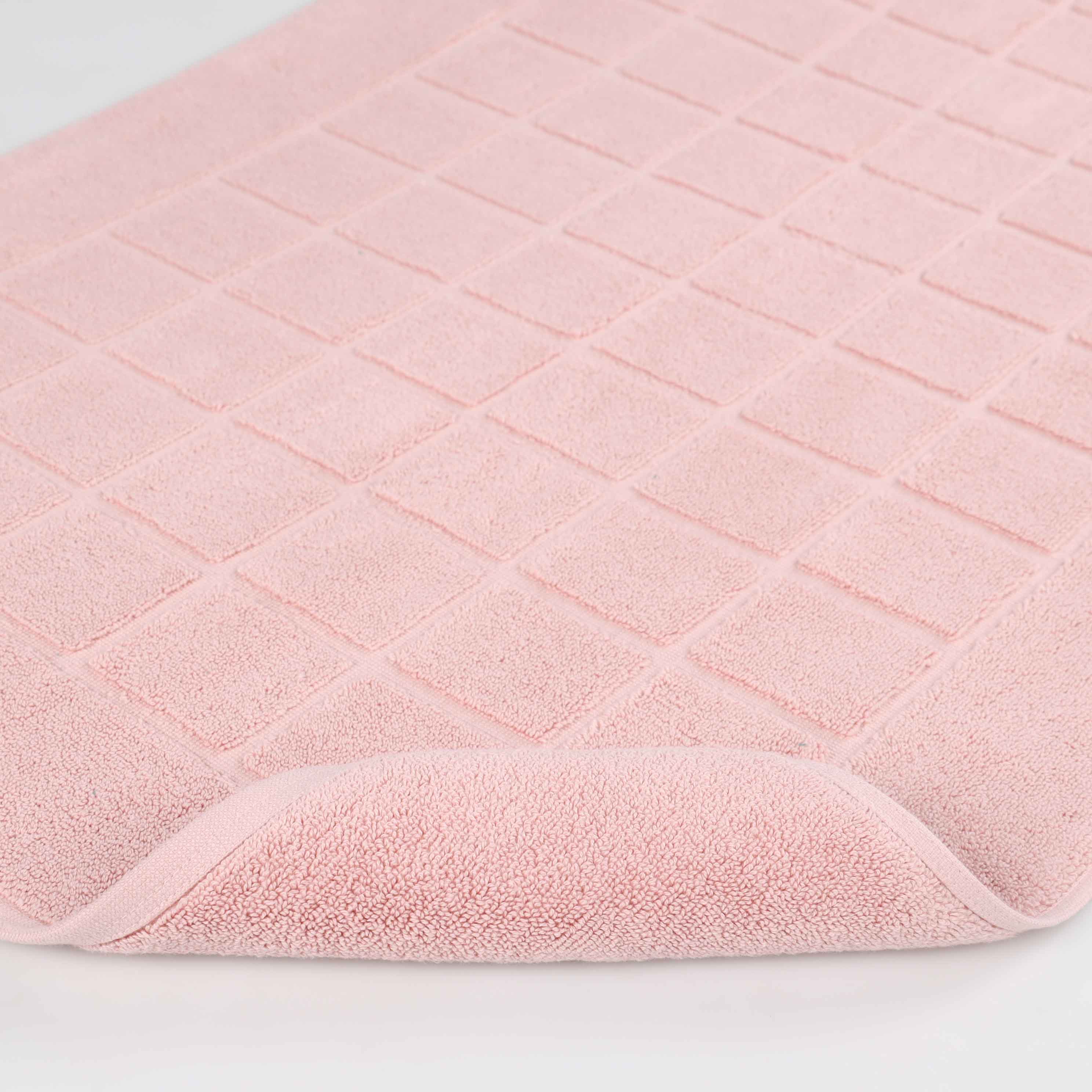 Nora Cotton Solid Absorbent Thick Checkered Washable Bath Mat Set of 2
