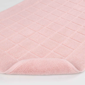Nora Cotton Solid Absorbent Thick Checkered Washable Bath Mat Set of 2