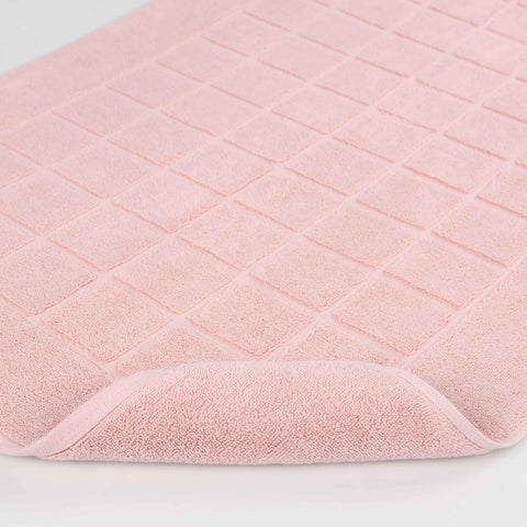 Nora Cotton Thick Solid Checkered Washable Bath Mat Set of 2