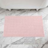 Nora Cotton Thick Solid Checkered Washable Bath Mat Set of 2