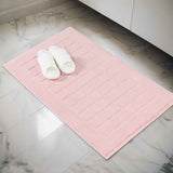 Nora Cotton Thick Solid Checkered Washable Bath Mat Set of 2