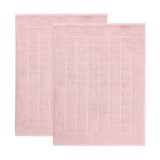 Nora Cotton Thick Solid Checkered Washable Bath Mat Set of 2