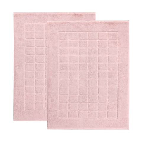 Nora Cotton Thick Solid Checkered Washable Bath Mat Set of 2