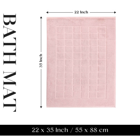 Nora Cotton Thick Solid Checkered Washable Bath Mat Set of 2