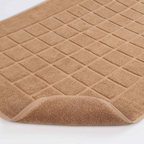Nora Cotton Thick Solid Checkered Washable Bath Mat Set of 2