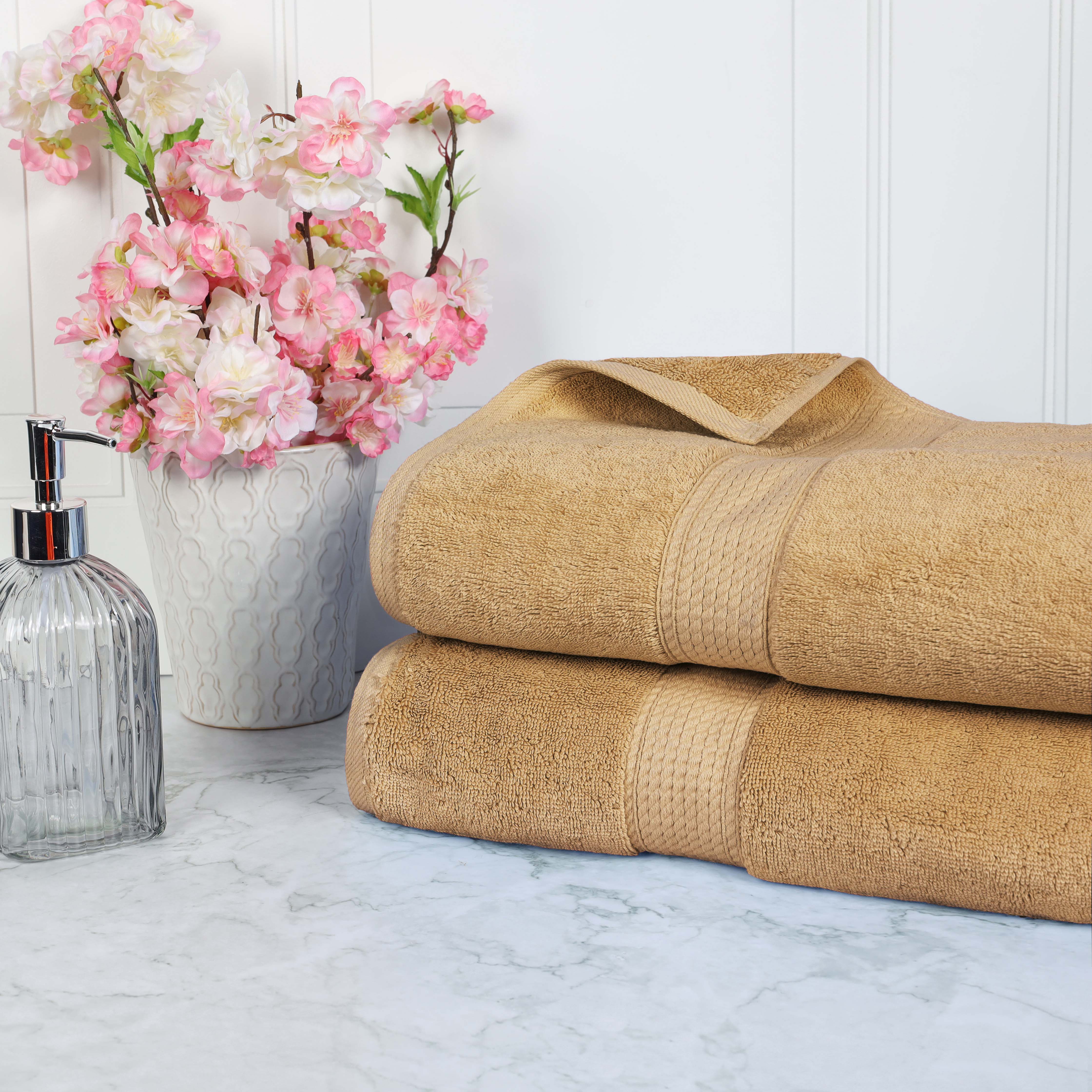 Madison Egyptian Cotton Plush Thick Absorbent Bath Sheet Set of 2