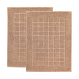 Nora Cotton Thick Solid Checkered Washable Bath Mat Set of 2